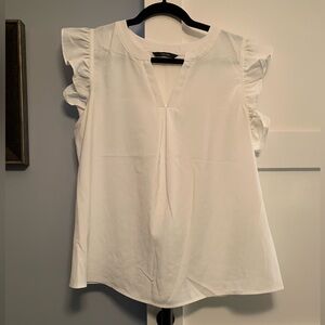 Chic White Ruffle Sleeve Blouse